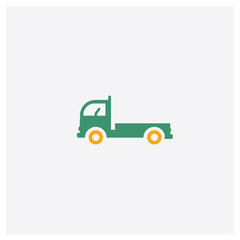 Big Truck concept 2 colored icon. Isolated orange and green Big Truck vector symbol design. Can be used for web and mobile UI/UX