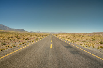 Surroundings and way to Miscanti Lagoon. Flamingos National Reserve Conaf. San Pedro de Atacama, Antofagasta - Chile. Desert. Andes Range & Route 23.