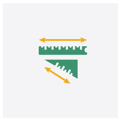 Ruler concept 2 colored icon. Isolated orange and green Ruler vector symbol design. Can be used for web and mobile UI/UX
