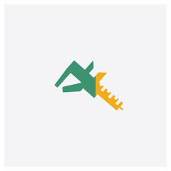 Caliper concept 2 colored icon. Isolated orange and green Caliper vector symbol design. Can be used for web and mobile UI/UX