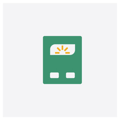 Weighing scale concept 2 colored icon. Isolated orange and green Weighing scale vector symbol design. Can be used for web and mobile UI/UX