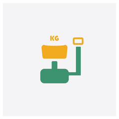 Obraz premium Mini Scale concept 2 colored icon. Isolated orange and green Mini Scale vector symbol design. Can be used for web and mobile UI/UX