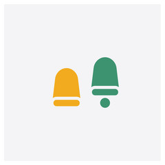 Fototapeta premium Hide concept 2 colored icon. Isolated orange and green Hide vector symbol design. Can be used for web and mobile UI/UX
