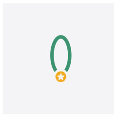 Necklace concept 2 colored icon. Isolated orange and green Necklace vector symbol design. Can be used for web and mobile UI/UX
