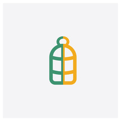 Bird cage concept 2 colored icon. Isolated orange and green Bird cage vector symbol design. Can be used for web and mobile UI/UX