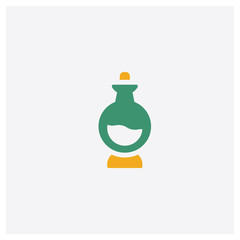 Poison concept 2 colored icon. Isolated orange and green Poison vector symbol design. Can be used for web and mobile UI/UX