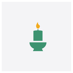 Candle concept 2 colored icon. Isolated orange and green Candle vector symbol design. Can be used for web and mobile UI/UX