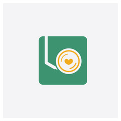 Music concept 2 colored icon. Isolated orange and green Music vector symbol design. Can be used for web and mobile UI/UX