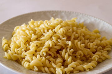 Turkish pasta in a white plate.