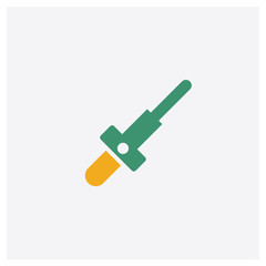 Baton concept 2 colored icon. Isolated orange and green Baton vector symbol design. Can be used for web and mobile UI/UX