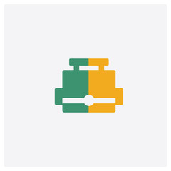 Briefcase concept 2 colored icon. Isolated orange and green Briefcase vector symbol design. Can be used for web and mobile UI/UX