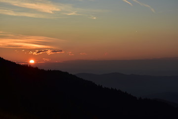 beautiful sunset with colorfully clouds 