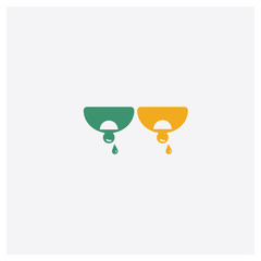 Necklace concept 2 colored icon. Isolated orange and green Necklace vector symbol design. Can be used for web and mobile UI/UX