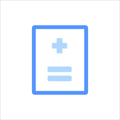 Line icon medical report isolated on white background. Vector illustration.