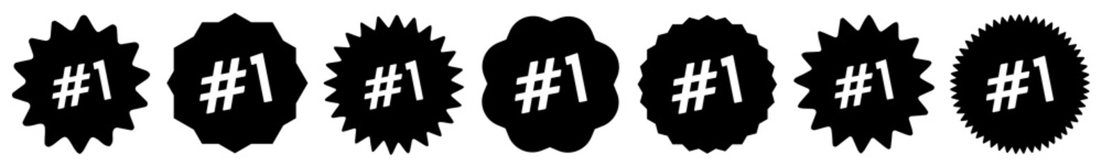 Number 1 Tag Black | No 1 Icon | Sticker | Label | Variations