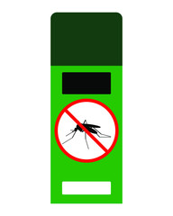 mosquito repellent, spray isolated on a white background. Vector stock illustration.