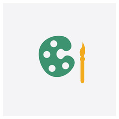 Art concept 2 colored icon. Isolated orange and green Art vector symbol design. Can be used for web and mobile UI/UX