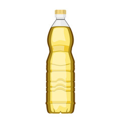 Bottle with vegetable oil. Food, ingredients. Vector