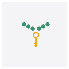 Necklace concept 2 colored icon. Isolated orange and green Necklace vector symbol design. Can be used for web and mobile UI/UX