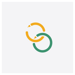 Fototapeta premium Hoop concept 2 colored icon. Isolated orange and green Hoop vector symbol design. Can be used for web and mobile UI/UX