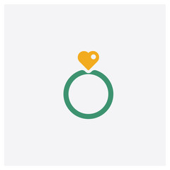 Ring concept 2 colored icon. Isolated orange and green Ring vector symbol design. Can be used for web and mobile UI/UX