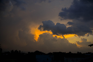 Fototapeta premium sunset over the city