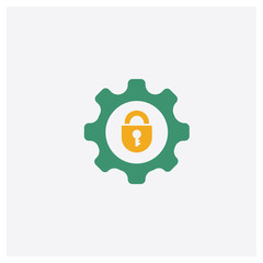 Obraz premium Settings concept 2 colored icon. Isolated orange and green Settings vector symbol design. Can be used for web and mobile UI/UX