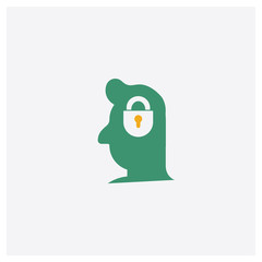 Head concept 2 colored icon. Isolated orange and green Head vector symbol design. Can be used for web and mobile UI/UX
