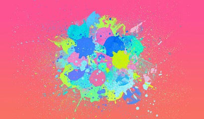colorful paint splatter, spattering paint