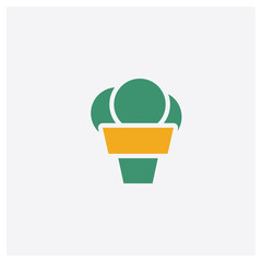 Ice Cream Balls Cup concept 2 colored icon. Isolated orange and green Ice Cream Balls Cup vector symbol design. Can be used for web and mobile UI/UX