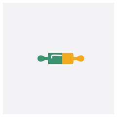 Rolling Pin concept 2 colored icon. Isolated orange and green Rolling Pin vector symbol design. Can be used for web and mobile UI/UX
