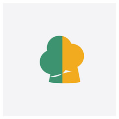 Chef Hat concept 2 colored icon. Isolated orange and green Chef Hat vector symbol design. Can be used for web and mobile UI/UX