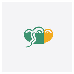 Spaghetti Bolognese concept 2 colored icon. Isolated orange and green Spaghetti Bolognese vector symbol design. Can be used for web and mobile UI/UX