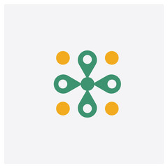 Diagram concept 2 colored icon. Isolated orange and green Diagram vector symbol design. Can be used for web and mobile UI/UX