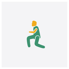 Man Running concept 2 colored icon. Isolated orange and green Man Running vector symbol design. Can be used for web and mobile UI/UX
