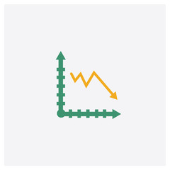 Loss concept 2 colored icon. Isolated orange and green Loss vector symbol design. Can be used for web and mobile UI/UX