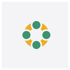 Pie chart concept 2 colored icon. Isolated orange and green Pie chart vector symbol design. Can be used for web and mobile UI/UX