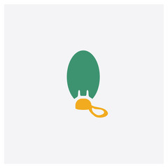 Exfoliating Mitt concept 2 colored icon. Isolated orange and green Exfoliating Mitt vector symbol design. Can be used for web and mobile UI/UX