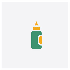 Aplicator Bottle concept 2 colored icon. Isolated orange and green Aplicator Bottle vector symbol design. Can be used for web and mobile UI/UX