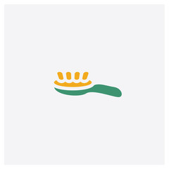 Hairbrush concept 2 colored icon. Isolated orange and green Hairbrush vector symbol design. Can be used for web and mobile UI/UX
