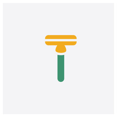Vintage Razor concept 2 colored icon. Isolated orange and green Vintage Razor vector symbol design. Can be used for web and mobile UI/UX