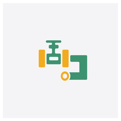 Pipe concept 2 colored icon. Isolated orange and green Pipe vector symbol design. Can be used for web and mobile UI/UX