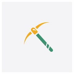 Pick concept 2 colored icon. Isolated orange and green Pick vector symbol design. Can be used for web and mobile UI/UX