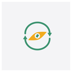 Obraz premium Eye concept 2 colored icon. Isolated orange and green Eye vector symbol design. Can be used for web and mobile UI/UX