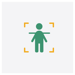 Body concept 2 colored icon. Isolated orange and green Body vector symbol design. Can be used for web and mobile UI/UX