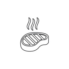 Barbecue grill steak vector icon