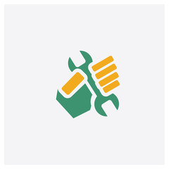 Maintenance concept 2 colored icon. Isolated orange and green Maintenance vector symbol design. Can be used for web and mobile UI/UX