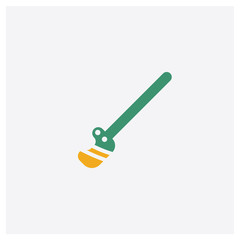 Ar wand concept 2 colored icon. Isolated orange and green Ar wand vector symbol design. Can be used for web and mobile UI/UX