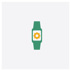 Smartwatch concept 2 colored icon. Isolated orange and green Smartwatch vector symbol design. Can be used for web and mobile UI/UX