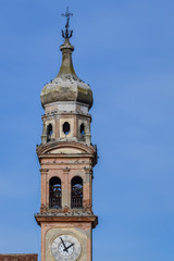 Obraz premium Italian Bell Tower in Crespino, Rovigo, Italy - roman baroque style, 18th century